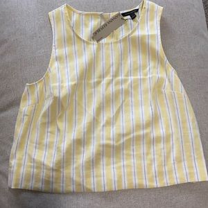 White and yellow stripped top